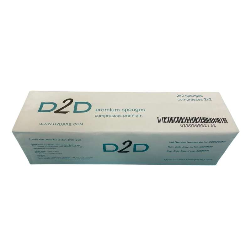 D2D Gauze 2" x 2” - CASE (5,000 pieces) - D2D HealthCo.