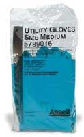 Guantes utilitarios Ansell de mezcla de látex/nitrilo, reutilizables, azules, con forro flocado, talla