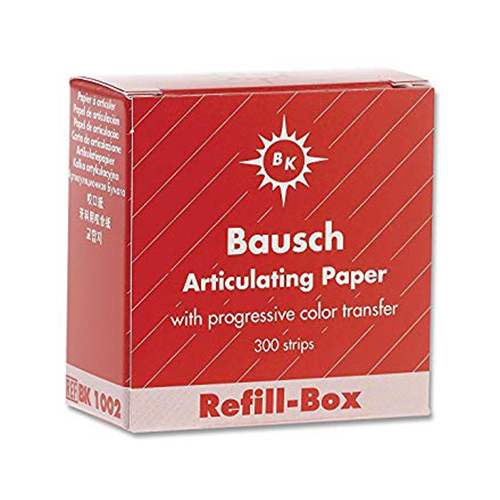 Bandes de papier articulées rouges Bausch 0,008" (200 microns), RECHARGE, 300/boîte