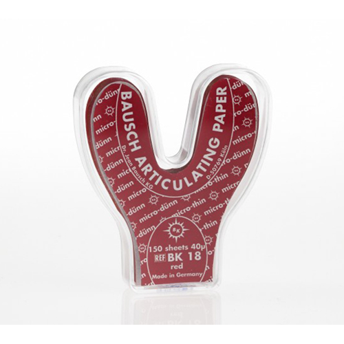 Bausch Micro-Thin 0,0016" (40 microns) Distributeur de papier plastique rouge en forme de fer à cheval, 150/boîte