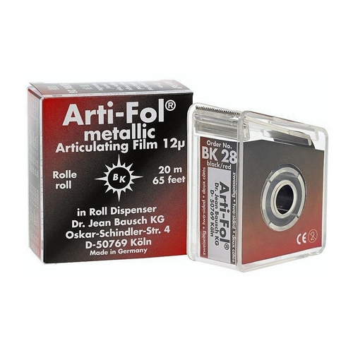 Bausch Arti-Fol II, ultra fin 12 microns, rouleau de 22 mm x 20 m, rouge/noir, recto verso