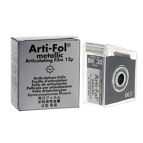 Bausch Arti-Fol Metallic - Film Shimstock noir unilatéral, 12 microns, rouleau de 22 mm x 20 m