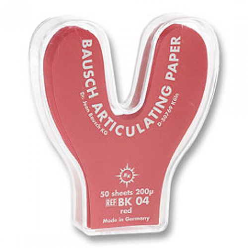Bausch .008" (200 microns) RED Horseshoe shaped Articulating Paper, 50/Box