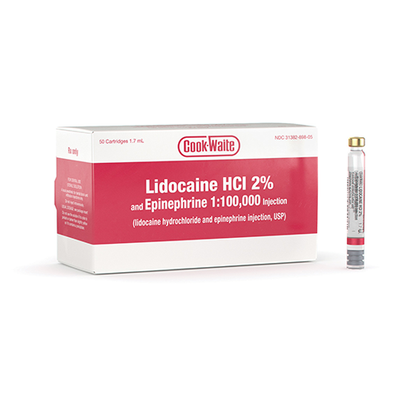 Lidocaïne 1:100M Anesthésique 50/Bx (Rouge)