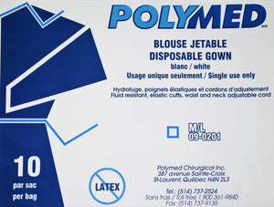 POLYMED ASTM LEVEL 1 ISOLATION GOWNS- CASE (200 Pieces) - D2D HealthCo.