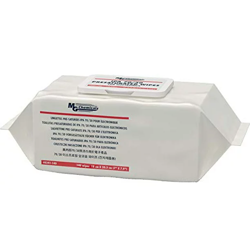 IPA 70/30 Presaturated 7” x 8” Wipes For Electronics 140/pk