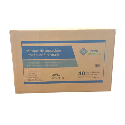 ASTM Adult Level 1 medical mask - 50/box - D2D HealthCo.