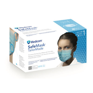 SafeMask TailorMade Earloop Mask Blue Level 1 50/Box