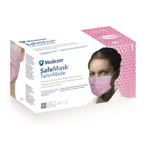 SafeMask TailorMade Earloop Mask Pink Level 1 50/Box