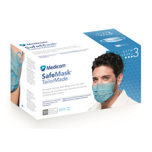 SafeMask TailorMade Earloop Mask Blue Level 3 50/Box
