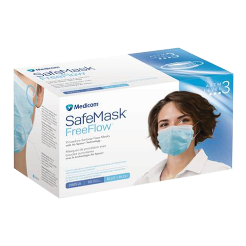 SafeMask FreeFlow Earloop w/Air Space Technology Level 3 50/Box