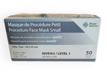 Load image into Gallery viewer, Procedure mask Small (pediatric) ASTM Level 1 - 50/box - D2D HealthCo.
