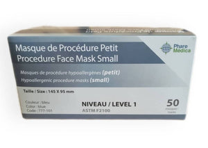 Procedure mask Small (pediatric) ASTM Level 1 - 50/box - D2D HealthCo.