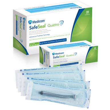 SafeSeal Quattro 12' x 17' Self-Sealing Sterilization Pouches 200/Pk